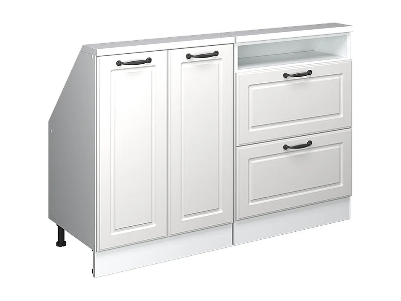 Dachschrägenschrank-Set weiß landhaus/weiß 120x46x81.6 rion