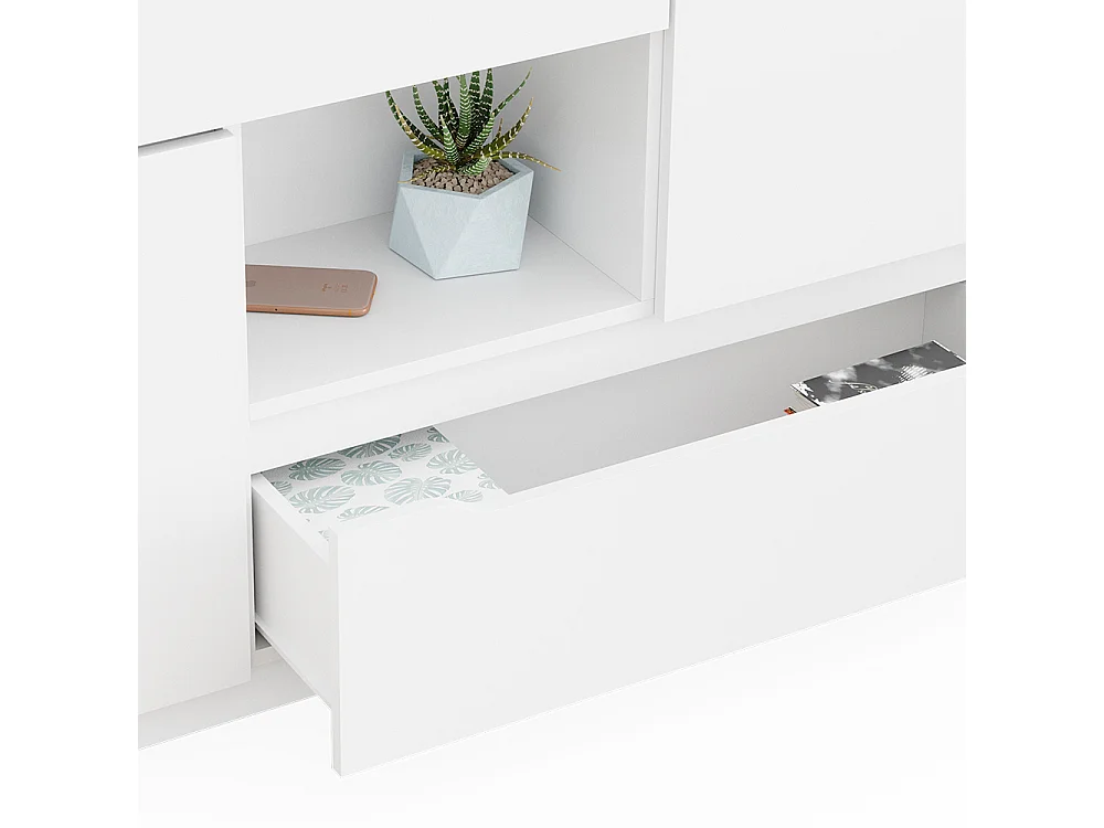 Commode avec tiroirs blanc 120x30x84 ruben