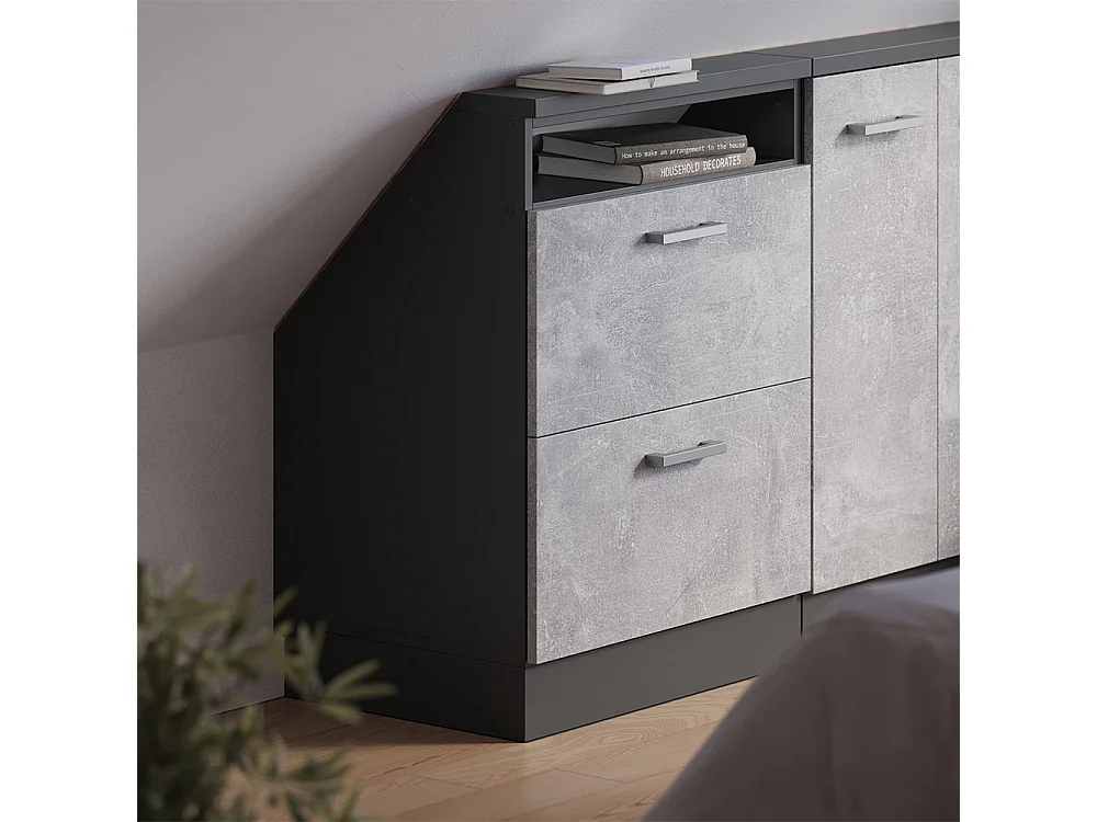 Mobile sottotetto calcestruzzo/antracite 60x46x81.6 rion