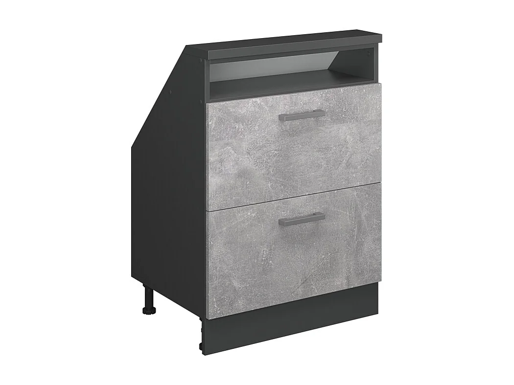 Meuble de rangement sous pente béton/anthracite 60x46x81.6 rion