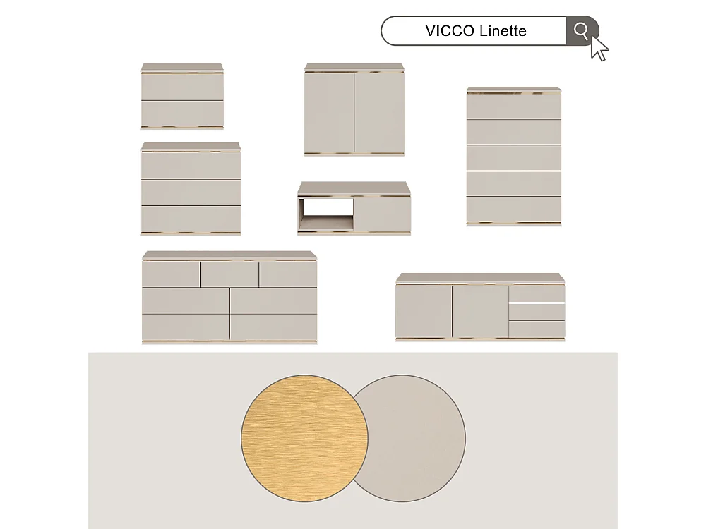 Commode avec tiroirs cachemire 139.8x42x70 linette