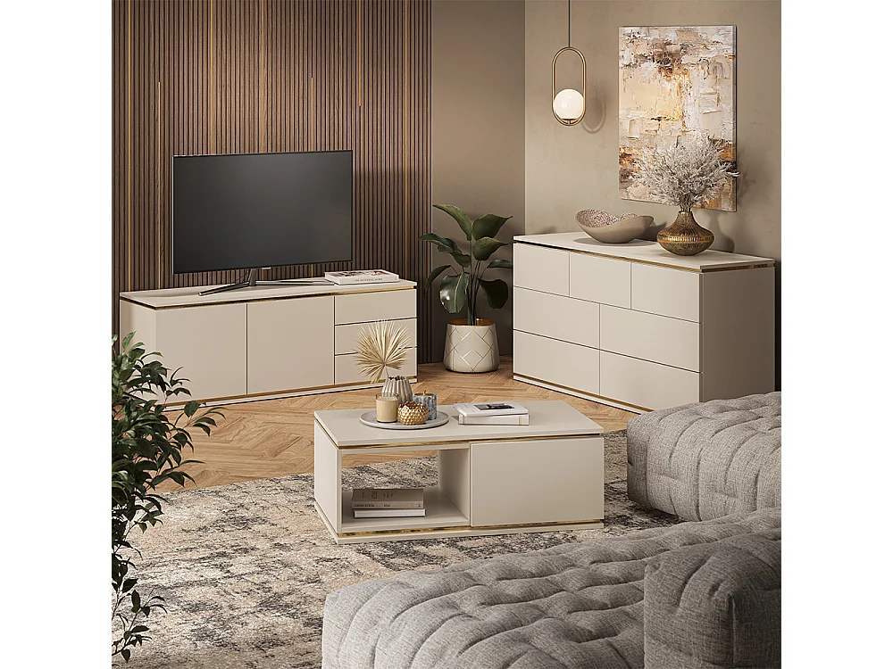 Commode avec tiroirs cachemire 139.8x42x70 linette