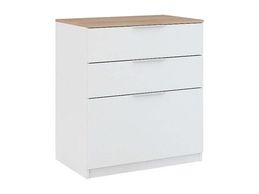 Commode avec tiroirs blanc/sonoma 50x80x90 betti