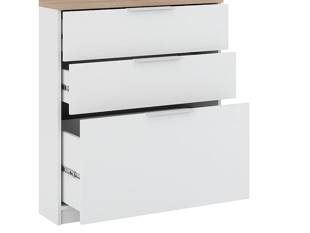 Commode avec tiroirs blanc/sonoma 50x80x90 betti