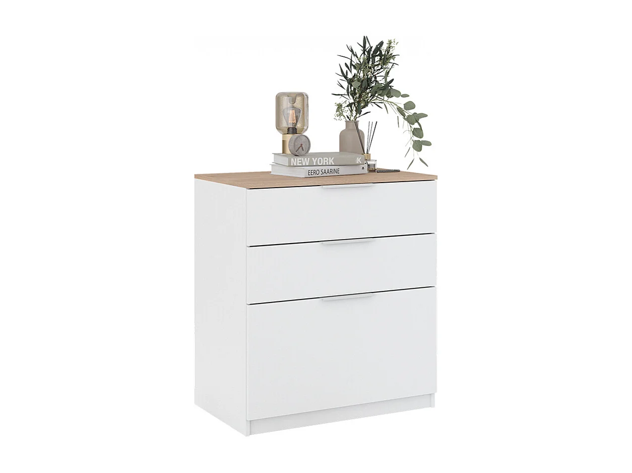 Commode avec tiroirs blanc/sonoma 50x80x90 betti