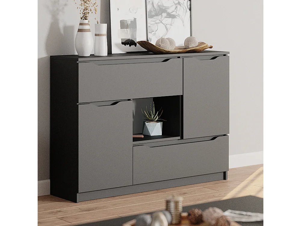 Commode avec tiroirs anthracite 120x30x84 ruben