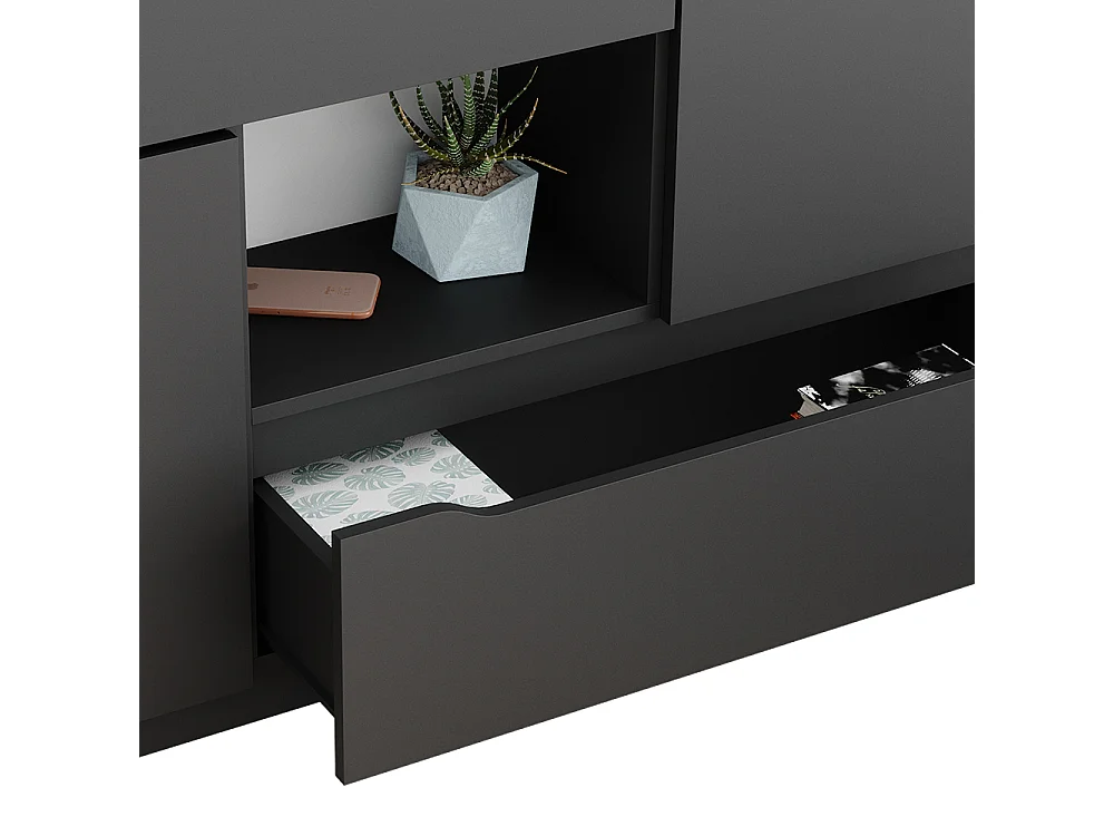 Commode avec tiroirs anthracite 120x30x84 ruben