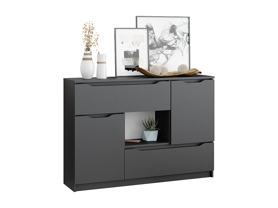 Commode avec tiroirs anthracite 120x30x84 ruben