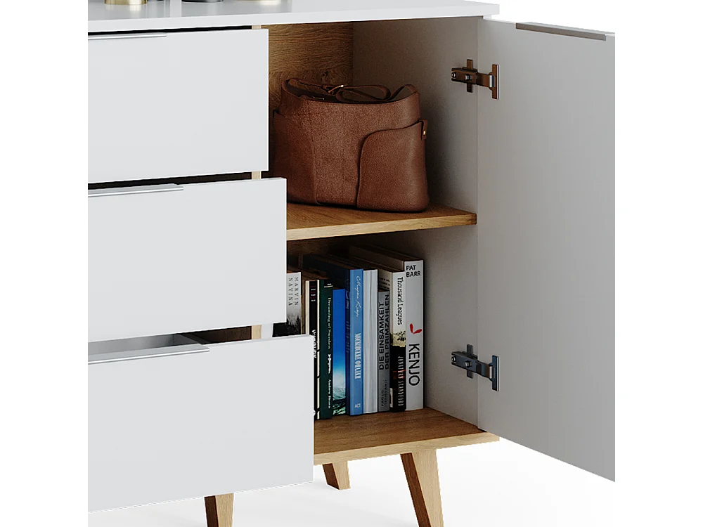 Commode avec tiroirs blanc 40x138x82 nautica