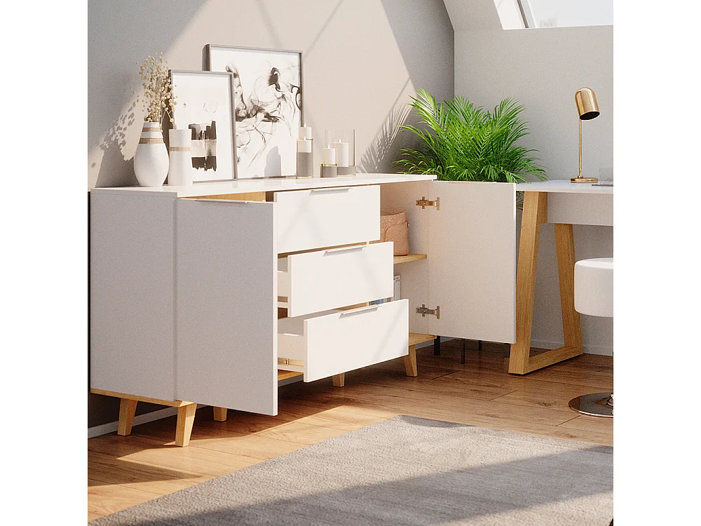 Commode avec tiroirs blanc 40x138x82 nautica