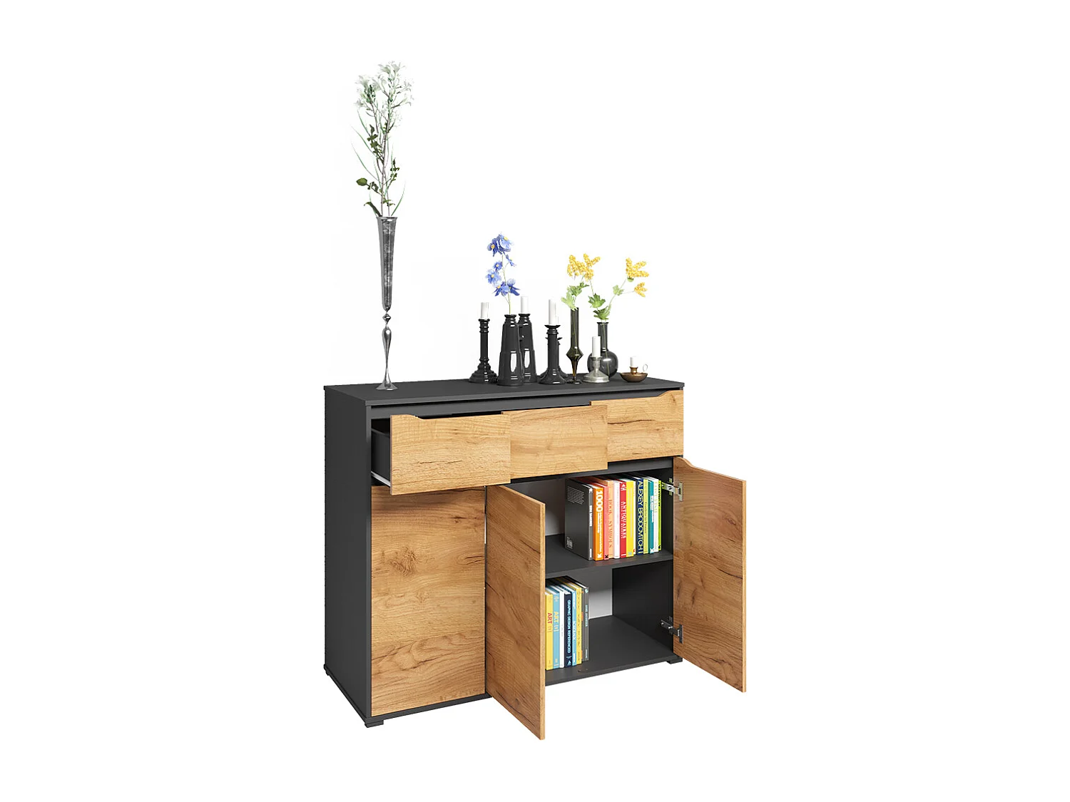 Credenza quercia dorata 48x120x101.6 ruben