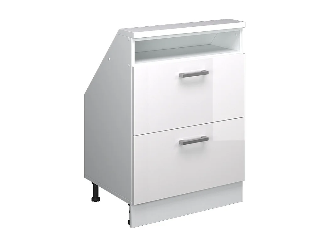 Meuble de rangement sous pente blanc brillant/blanc 60x46x81.6 rion