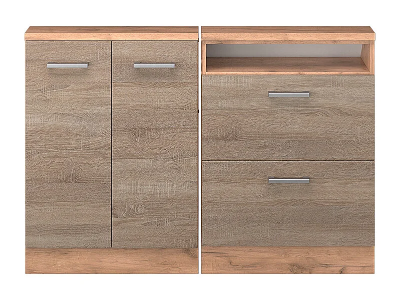 Ensembles de meuble de rangement sous pente sonoma/chêne doré 120x46x81.6 rion