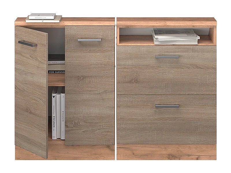 Ensembles de meuble de rangement sous pente sonoma/chêne doré 120x46x81.6 rion