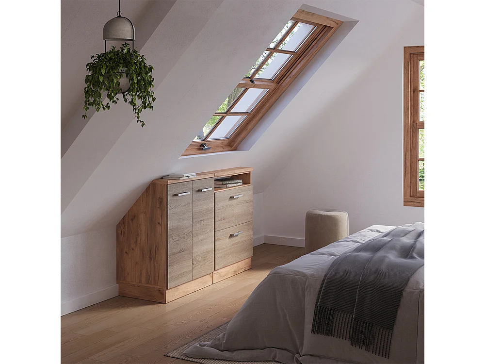 Ensembles de meuble de rangement sous pente sonoma/chêne doré 120x46x81.6 rion