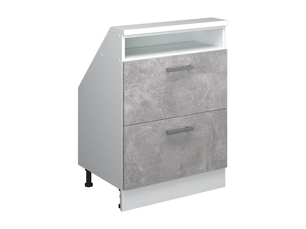 Snedtaksskåp betong/vit 60x46x81.6 rion