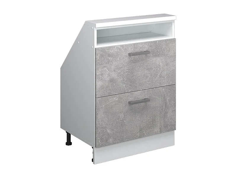 Kast voor schuine wand beton/wit 60x46x81.6 rion