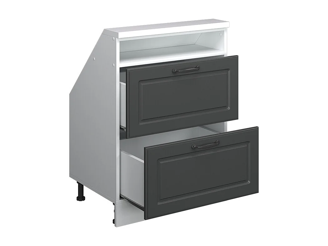 Meuble de rangement sous pente anthracite maison de campagne/blanc 60x46x81.6 rion