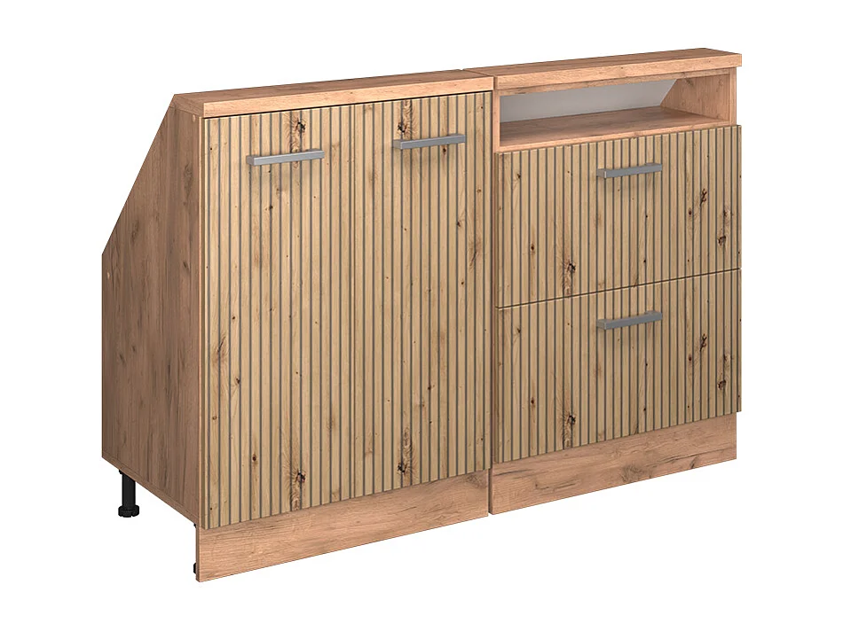 Dachschrägenschrank-Set artisan-eiche/goldkraft eiche 120x46x81.6 rion