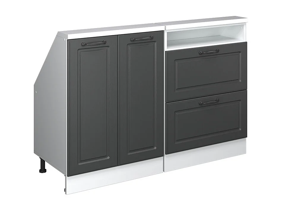 Kastenset voor schuine wand antraciet landhuis/wit 120x46x81.6 rion