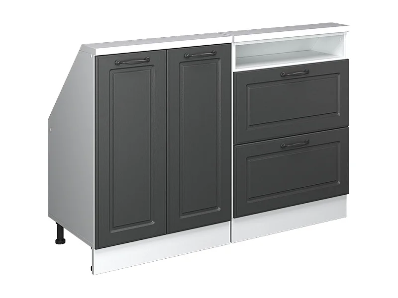 Ensembles de meuble de rangement sous pente anthracite maison de campagne/blanc 120x46x81.6 rion