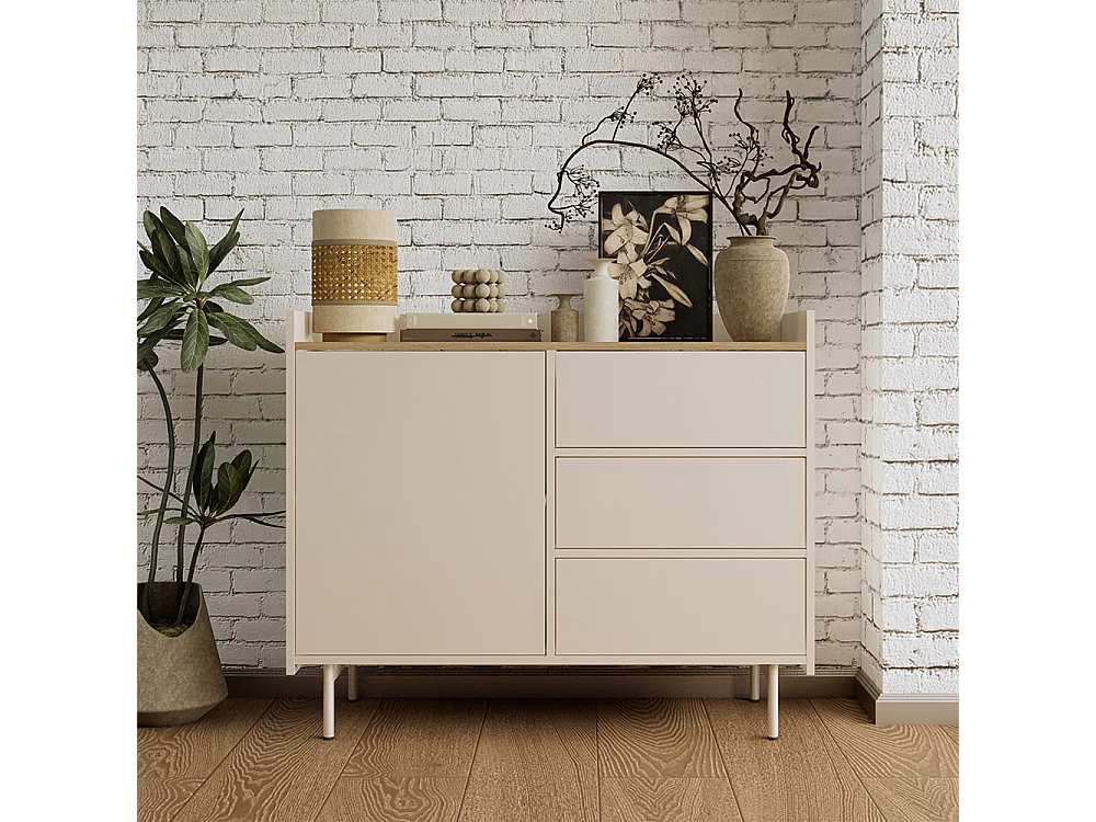 Aparador crema 100x40x82 velina