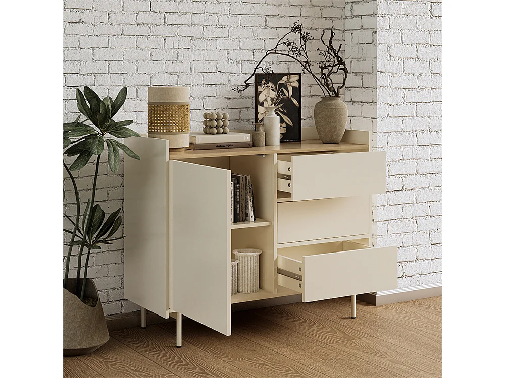 Aparador crema 100x40x82 velina