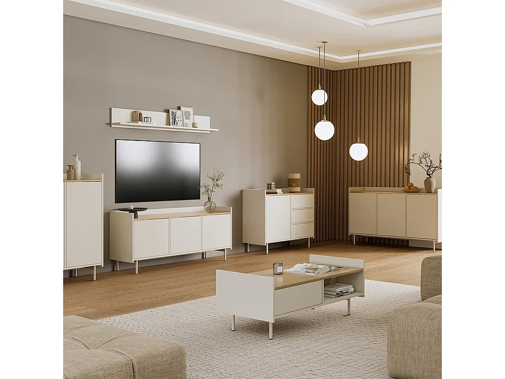 Aparador crema 100x40x82 velina