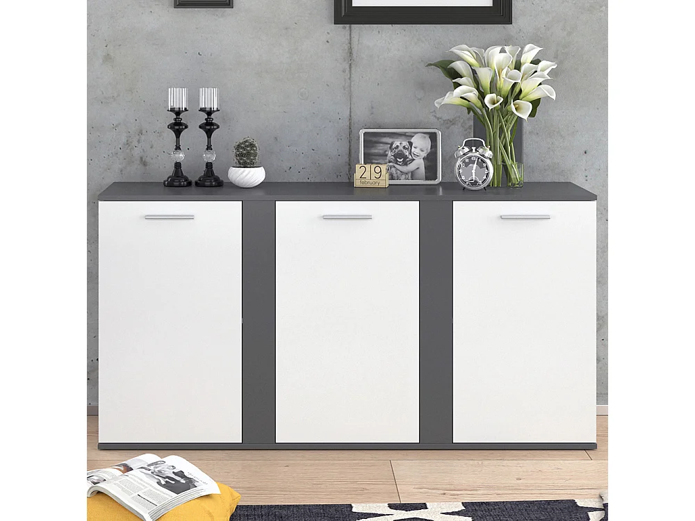 Commode avec tiroirs anthracite 40x155x80 novelli