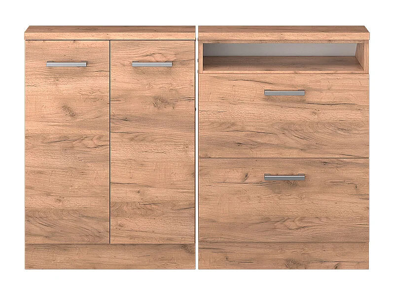 Dachschrägenschrank-Set goldkraft eiche 120x46x81.6 rion