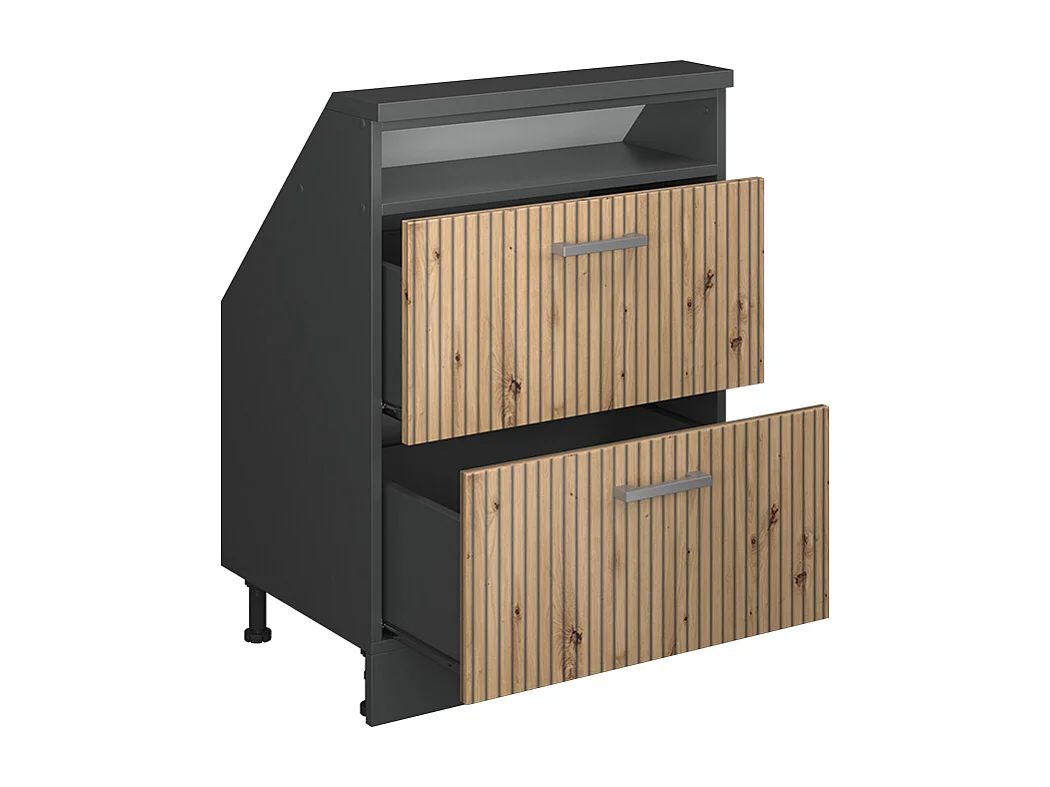 Meuble de rangement sous pente chêne artisan/anthracite 60x46x81.6 rion