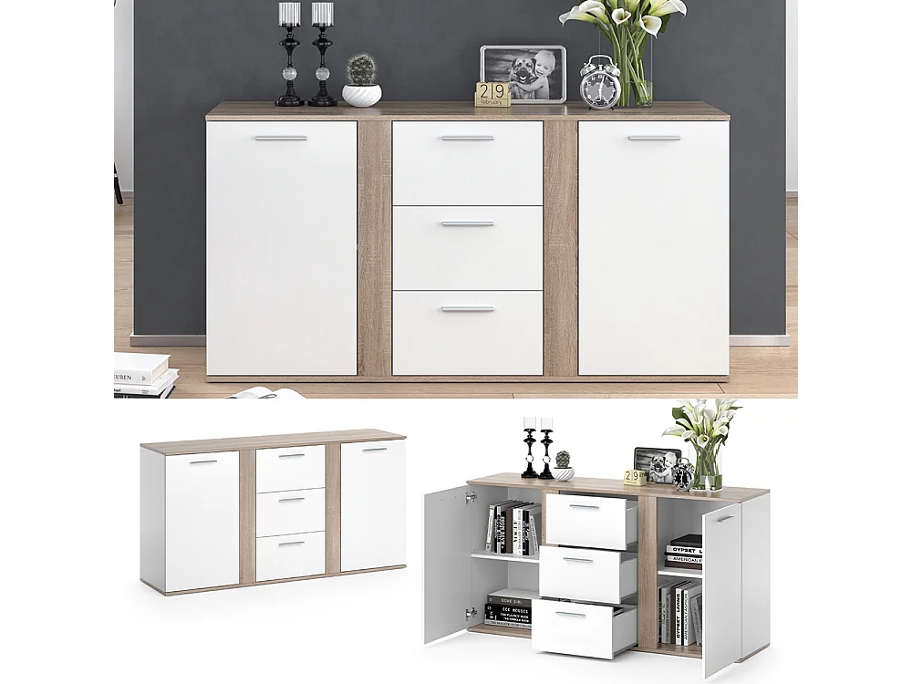 Commode avec tiroirs sonoma 40x155x80 novelli