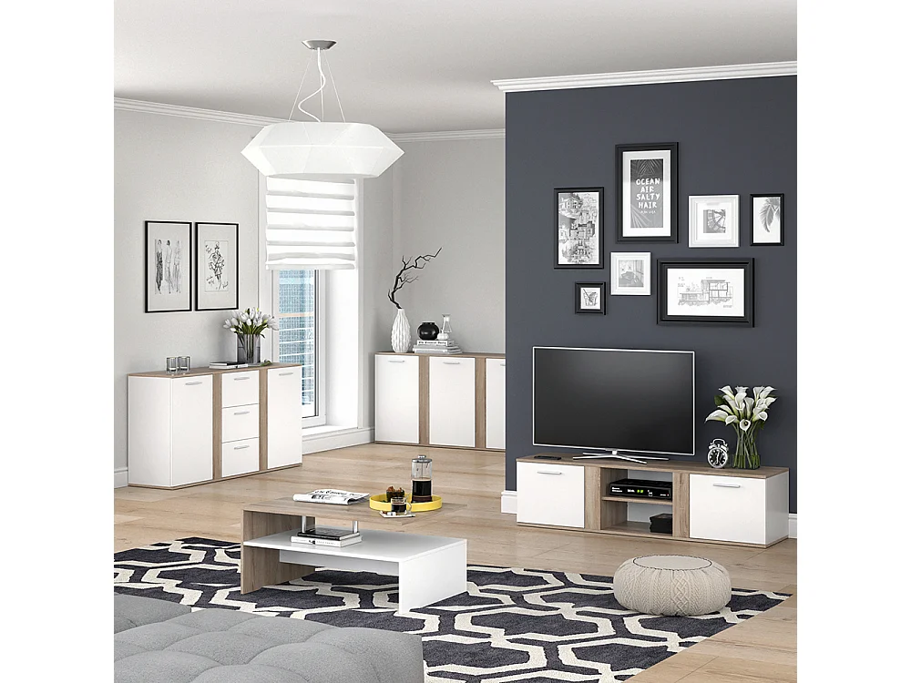 Commode avec tiroirs sonoma 40x155x80 novelli