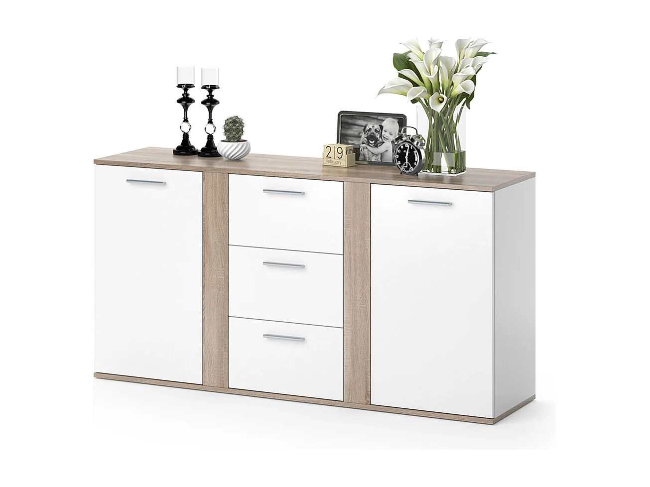 Commode avec tiroirs sonoma 40x155x80 novelli