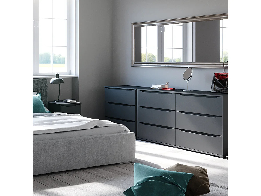 Commode avec tiroirs anthracite 48x80x77.6 ruben