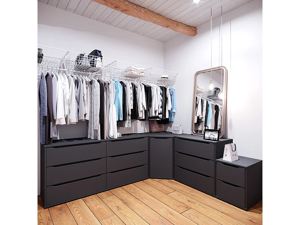 Commode avec tiroirs anthracite 48x80x77.6 ruben