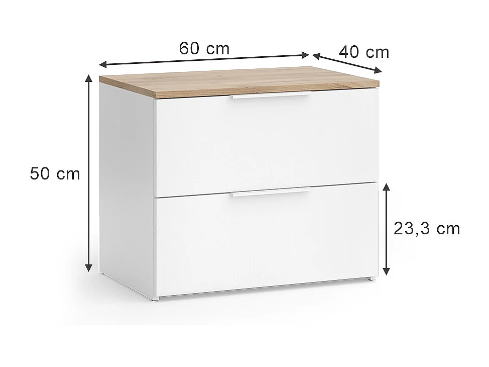 Kommode weiß/sonoma 60x40x50 wido