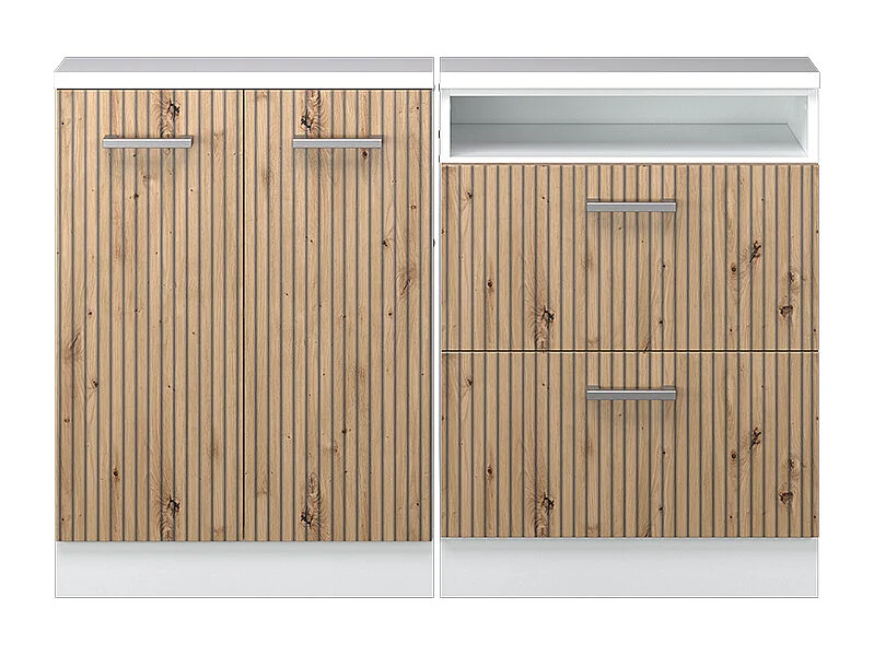 Ensembles de meuble de rangement sous pente artisan chêne/blanc 120x46x81.6 rion