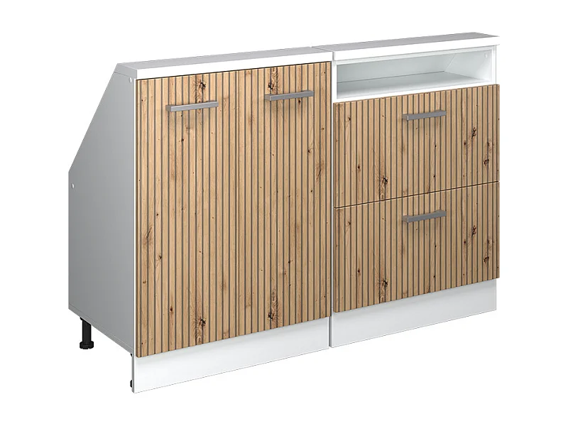 Kastenset voor schuine wand artisanaal eiken/wit 120x46x81.6 rion