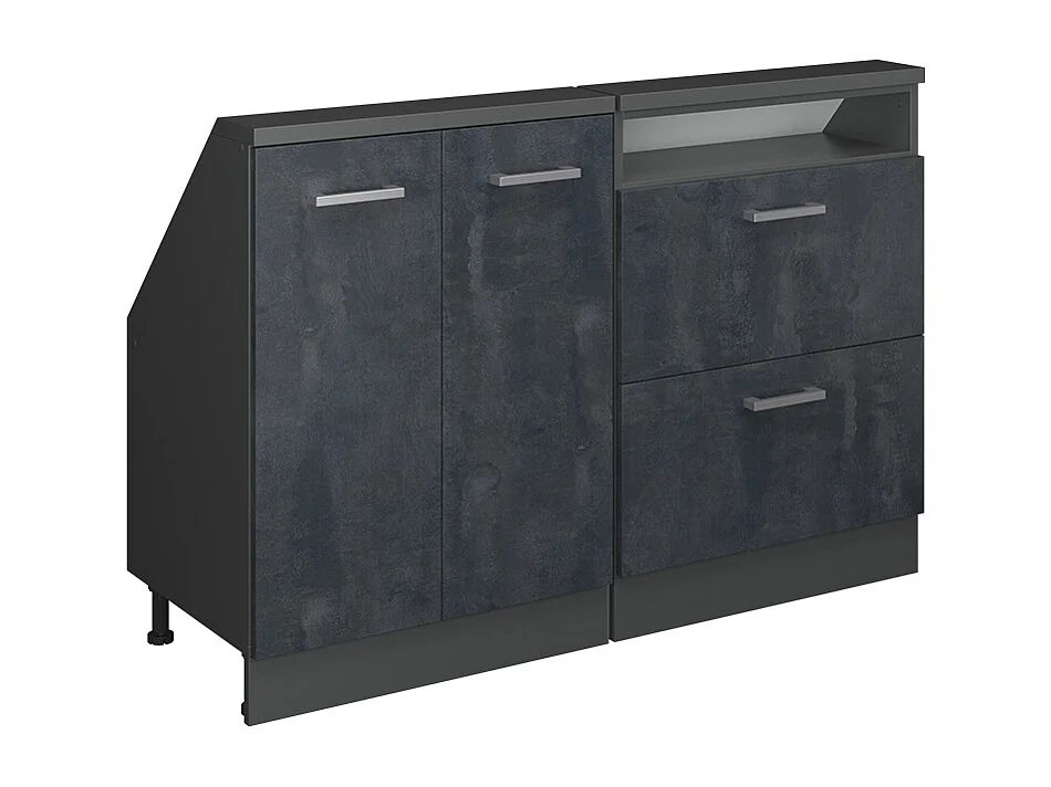 Snedtaksskåp svart betong/antracit 120x46x81.6 rion