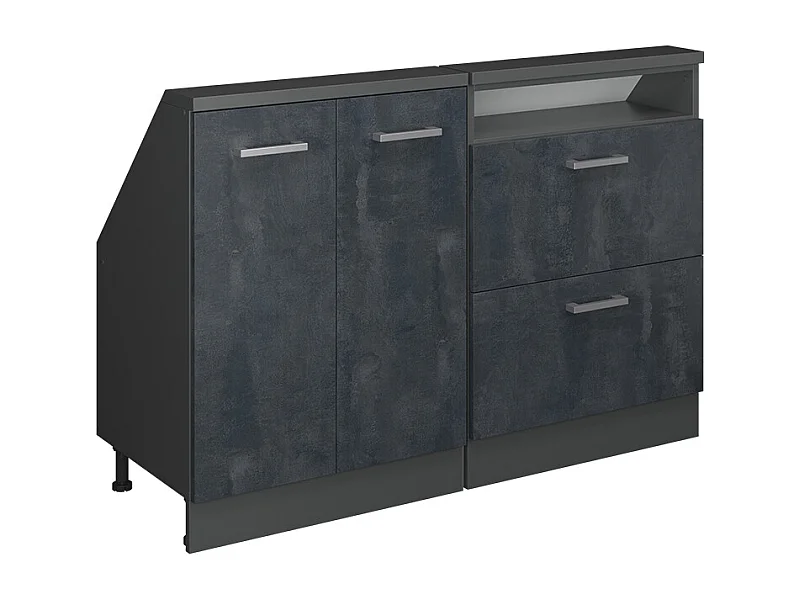 Ensembles de meuble de rangement sous pente noir béton/anthracite 120x46x81.6 rion