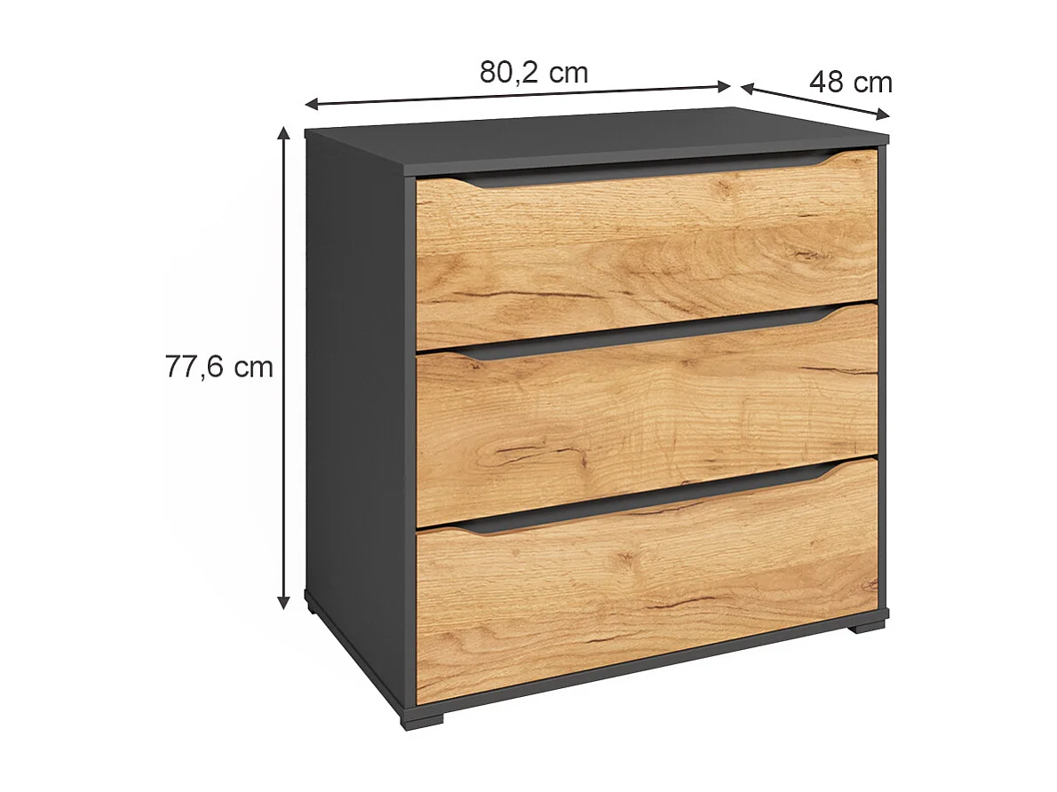 Buffet chêne de force doré 48x80x77.6 ruben