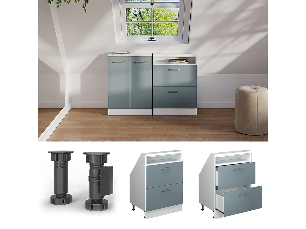 Mobile sottotetto blu-grigio/bianco 60x46x81.6 rion