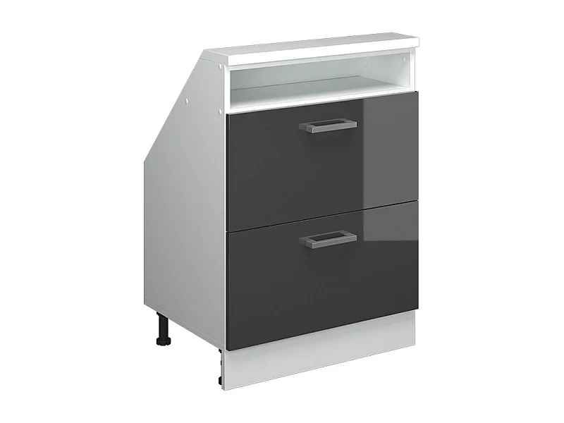 Dachschrägenschrank anthrazit hochglanz/weiß 60x46x81.6 rion