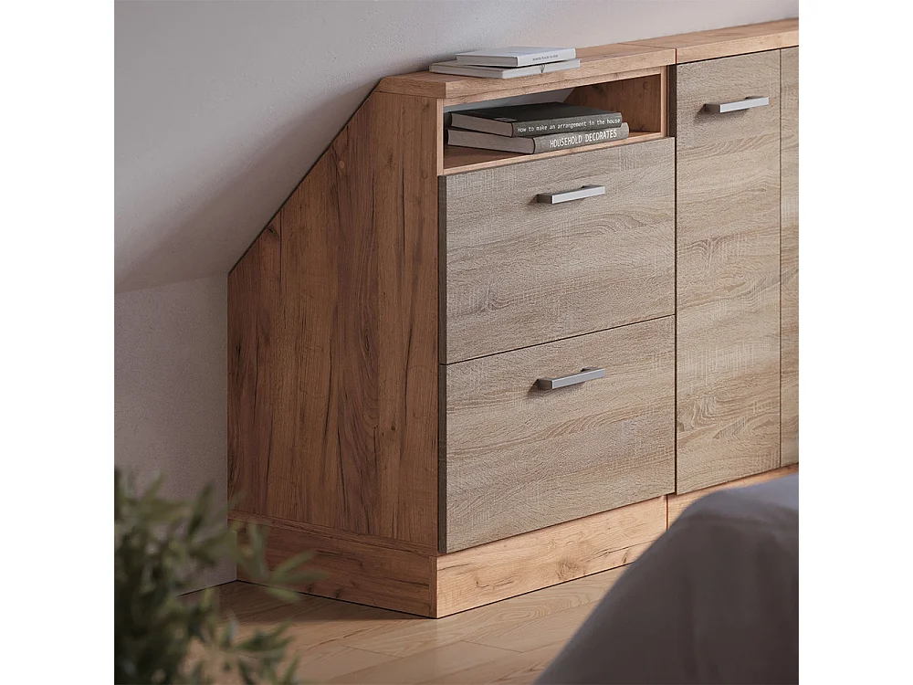Meuble de rangement sous pente sonoma/chêne doré 60x46x81.6 rion