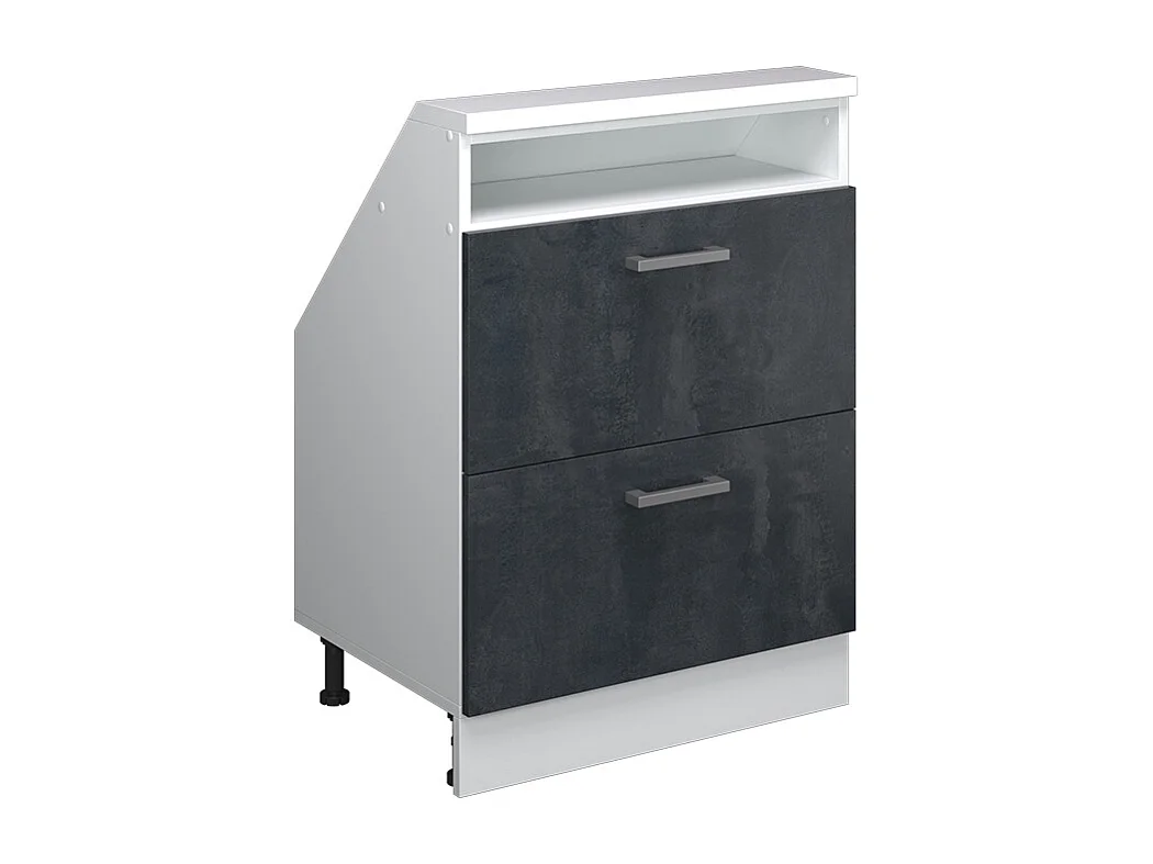 Snedtaksskåp svart betong/vit 60x46x81.6 rion