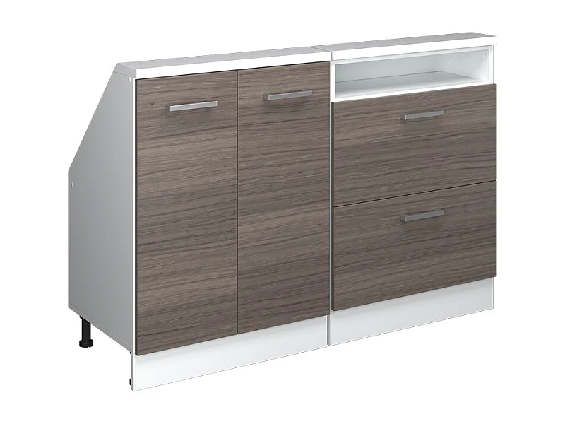 Kastenset voor schuine wand edel grijs/wit 120x46x81.6 rion