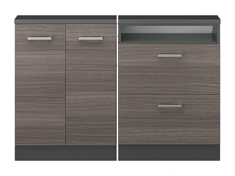 Zestaw szafek na dach skośny szlachetny szary/antracyt 120x46x81.6 rion