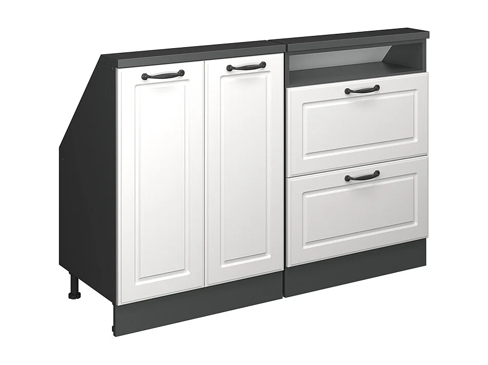 Ensembles de meuble de rangement sous pente blanc cottage/anthracite 120x46x81.6 rion