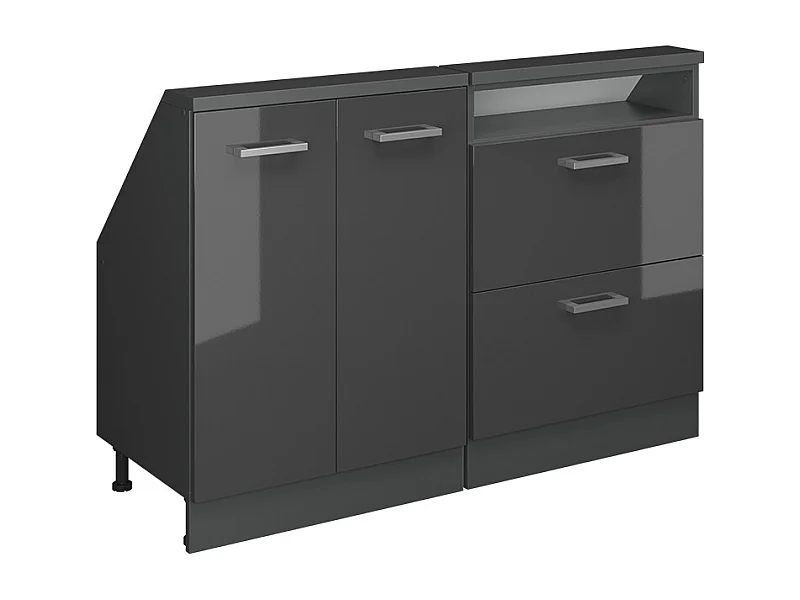 Ensembles de meuble de rangement sous pente anthracite brillant/anthracite 120x46x81.6 rion